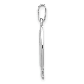 14k White Gold Cross Ichthys Fish Pendant