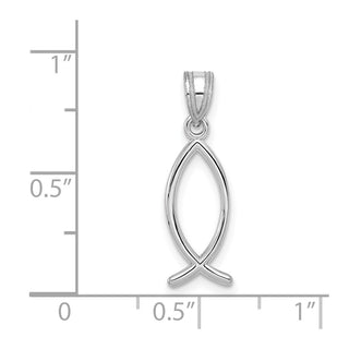 14k White Gold Ichthys Fish Pendant XR524