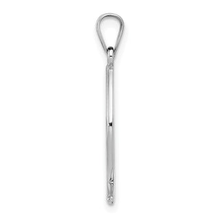 14k White Gold Ichthys Fish Pendant - 26 x 9mm, Polished