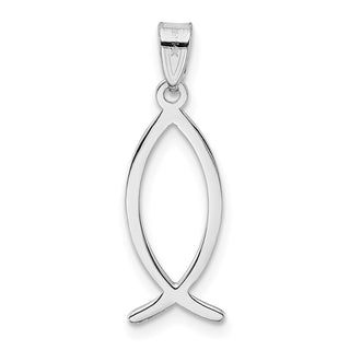 14k White Gold Ichthys Fish Pendant XR525