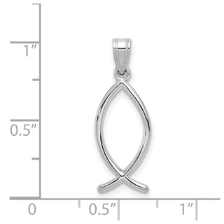 14k White Gold Ichthys Fish Pendant XR525