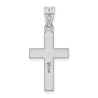 14K White Gold Polished Cross Pendant XR528W