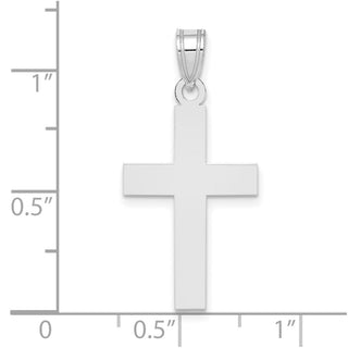14K White Gold Polished Cross Pendant XR528W