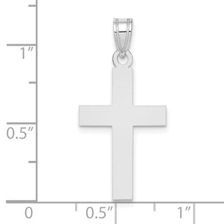 14K White Gold Polished Cross Pendant XR528W
