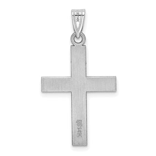 14k White Gold Polished Cross Pendant XR529W