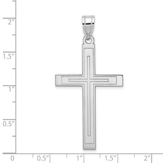 14k White Gold Cross Pendant XR554