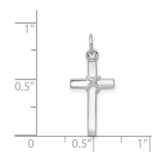 14k White Gold Cross Charm XR559