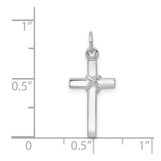 14k White Gold Cross Charm XR559
