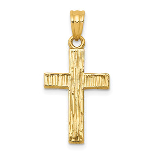 14k Yellow Gold Epoxy Latin Cross Pendant