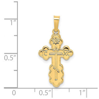 14k Yellow Gold Eastern Orthodox Cross Charm XR567