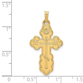 14k Yellow Gold Eastern Orthodox Cross Pendant XR568