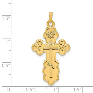 14k Yellow Gold Eastern Orthodox Cross Pendant XR569