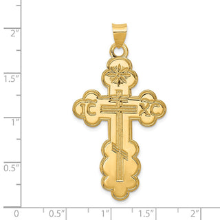14k Yellow Gold Eastern Orthodox Cross Pendant XR570