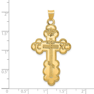 14k Yellow Gold Eastern Orthodox Cross Pendant XR570