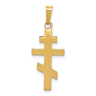 14k Yellow Gold Eastern Orthodox Cross Pendant XR575