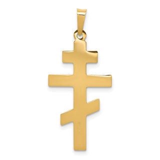 14k Yellow Gold Eastern Orthodox Cross Pendant XR576