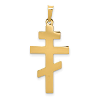 14k Yellow Gold Eastern Orthodox Cross Pendant XR576