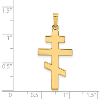14k Yellow Gold Eastern Orthodox Cross Pendant XR576