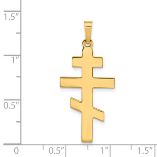14k Yellow Gold Eastern Orthodox Cross Pendant XR576