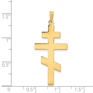 14k Yellow Gold Eastern Orthodox Cross Pendant XR577