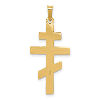 14k Yellow Gold Eastern Orthodox Cross Pendant XR582