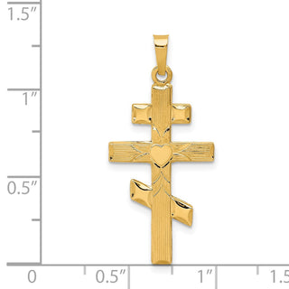 14k Yellow Gold Eastern Orthodox Cross Pendant XR582