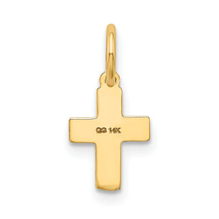 14K Yellow Gold Floral Cross Charm XR587