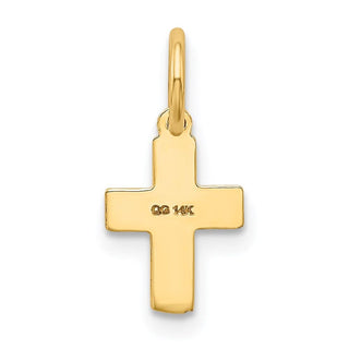 14K Yellow Gold Floral Cross Charm XR587