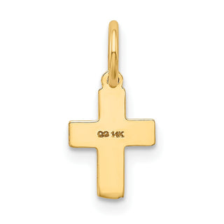 14K Yellow Gold Floral Cross Charm XR587