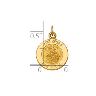 14K Yellow Gold Saint George Medal Charm XR613