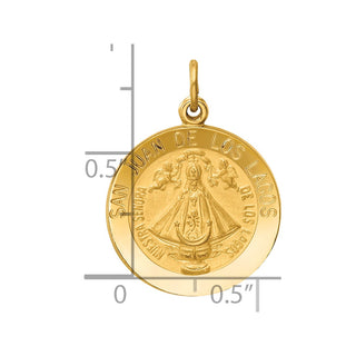 14k Yellow Gold Our Lady Of San Juan Medal Pendant