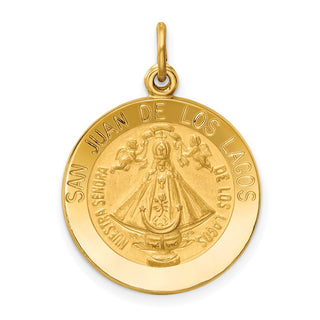 14k Yellow Gold Our Lady Of San Juan Medal Pendant