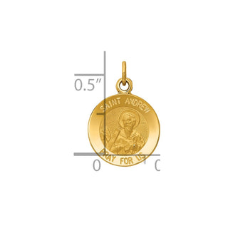 14K Yellow Gold Saint Andrew Medal Charm XR615