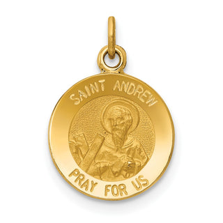 14K Yellow Gold Saint Andrew Medal Charm XR615