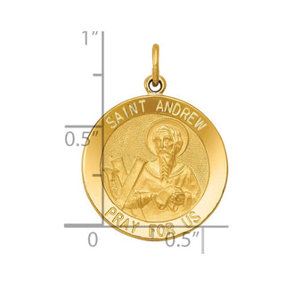 14k Yellow Gold Saint Andrew Medal Pendant