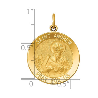 14k Yellow Gold Saint Andrew Medal Pendant