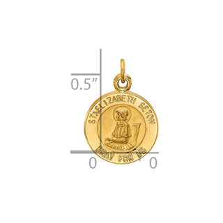 14K Yellow Gold Saint Elizabeth Seton Medal Charm XR617