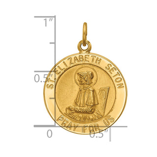 14k Yellow Gold Saint Elizabeth Seton Medal Pendant