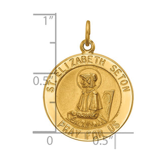 14k Yellow Gold Saint Elizabeth Seton Medal Pendant