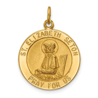 14k Yellow Gold Saint Elizabeth Seton Medal Pendant