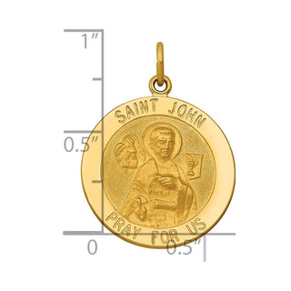 14k Yellow Gold Saint John Medal Pendant