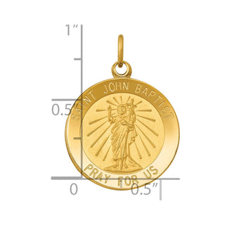 14k Yellow Gold Saint John Baptist Medal Pendant