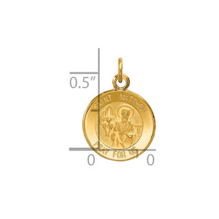 14K Yellow Gold Saint Matthew Medal Charm XR625