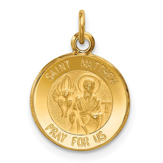 14K Yellow Gold Saint Matthew Medal Charm XR625