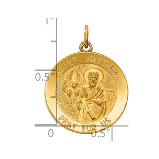 14k Yellow Gold Saint Matthew Medal Pendant
