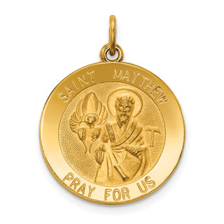 14k Yellow Gold Saint Matthew Medal Pendant