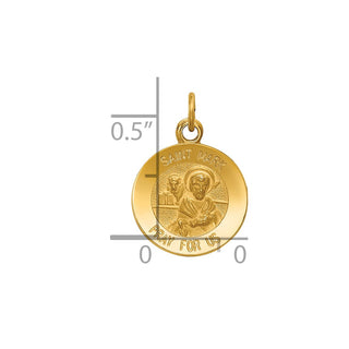 14K Yellow Gold Saint Mark Medal Charm