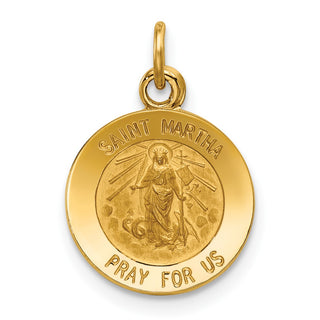 14k Yellow Gold Saint Martha Medal Pendant XR629