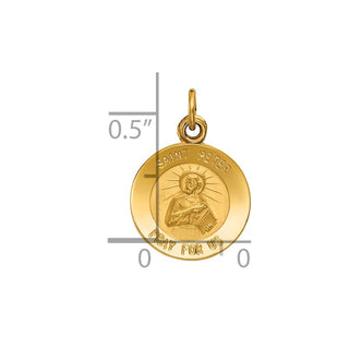 14K Yellow Gold Saint Peter Medal Charm XR633