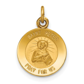 14K Yellow Gold Saint Peter Medal Charm XR633